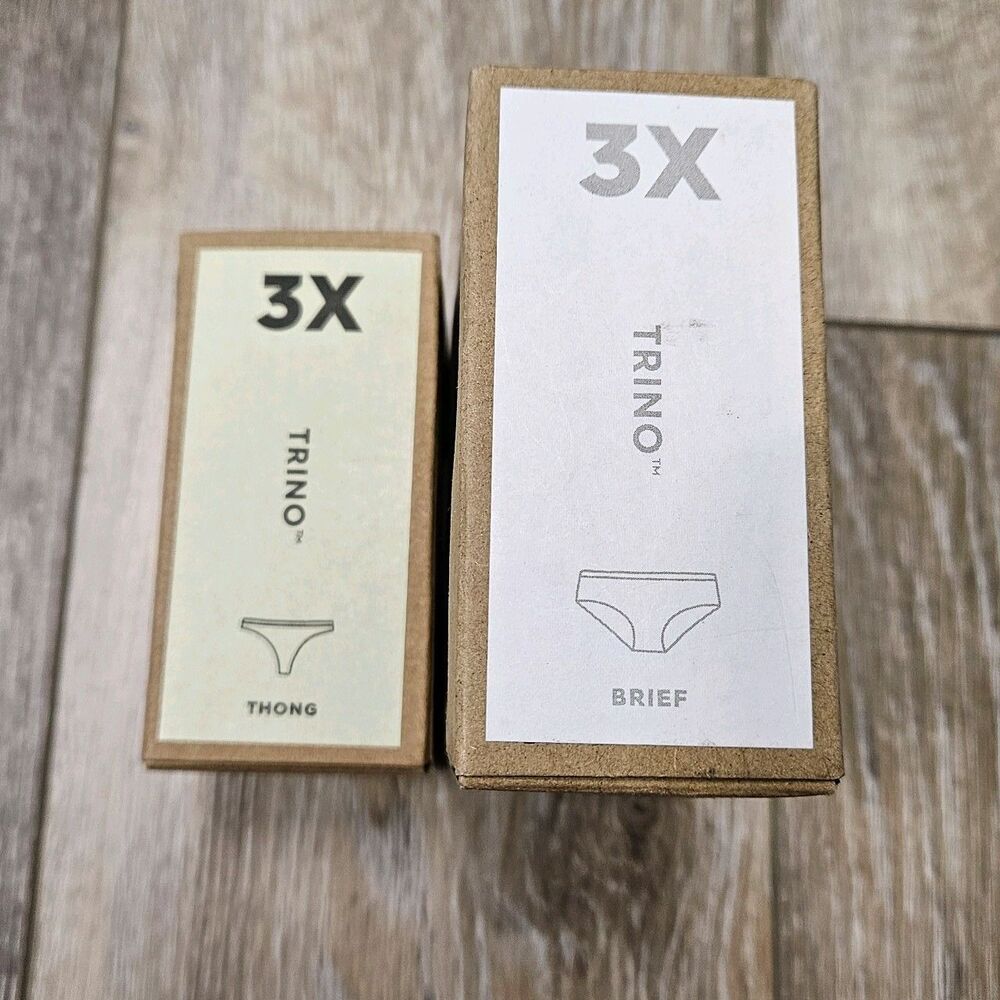 Allbirds Bundle Pair Trino Thong Aloe Briefs Underwear Nimbus Womens's 3X New